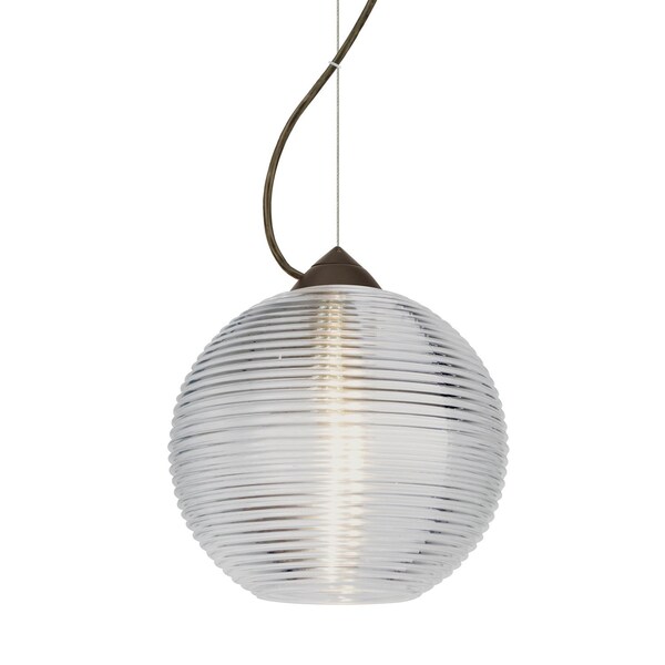 Besa Lighting Kristall 8 Cord Pendant, Clear, Bronze Finish, 1x9W LED 1KX-461600-LED-BR - main